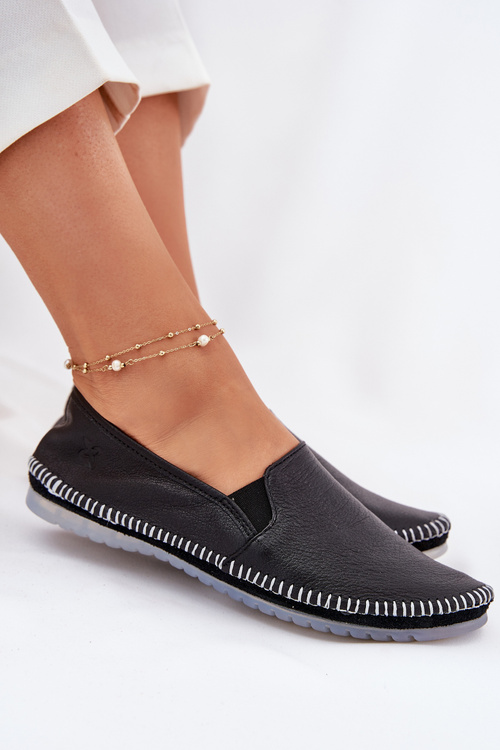 Skórzane Baleriny Maciejka T3512-71 Czarne