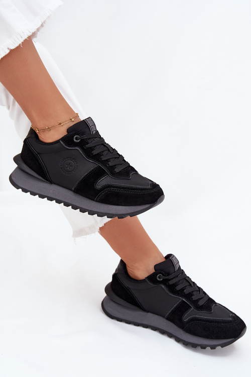 Skórzane Sneakersy Damskie Big Star OO274529 HI-POLY SYSTEM Czarne