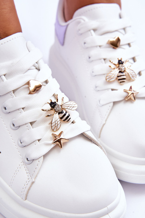 Damskie Buty Sportowe Na Masywnej Platformie Biało-Fioletowe Chante