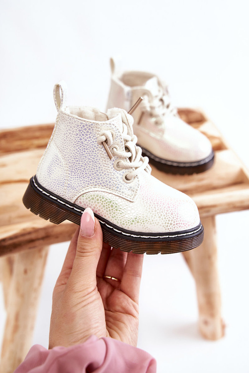 Dziecięce Ocieplane Botki Na Suwak Białe Betsy