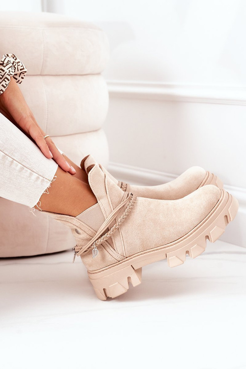 Ocieplane Botki Sztyblety Beżowe Good Idea