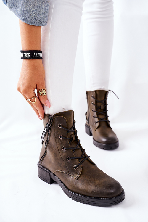 Botki Damskie Workery Brązowe Goorey