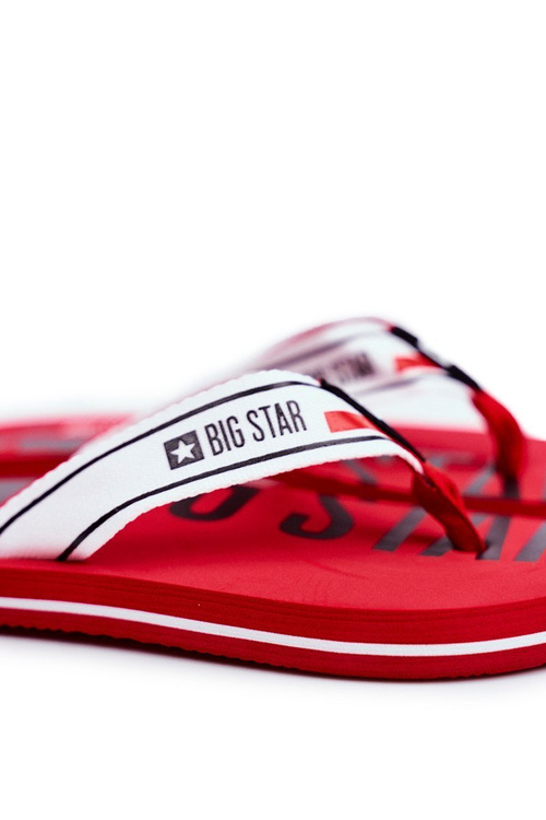 Klapki Męskie Japonki Big Star Czerwone FF274A451