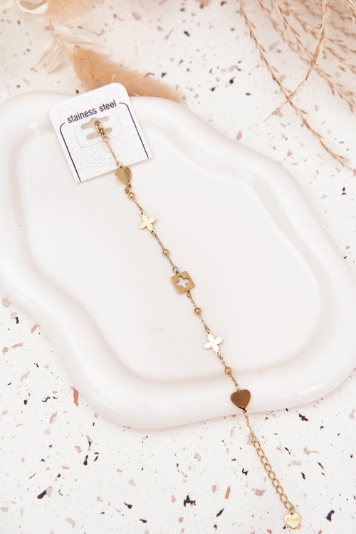 Bransoletka Ze Stali Nierdzewnej Z Zawieszkami Złota