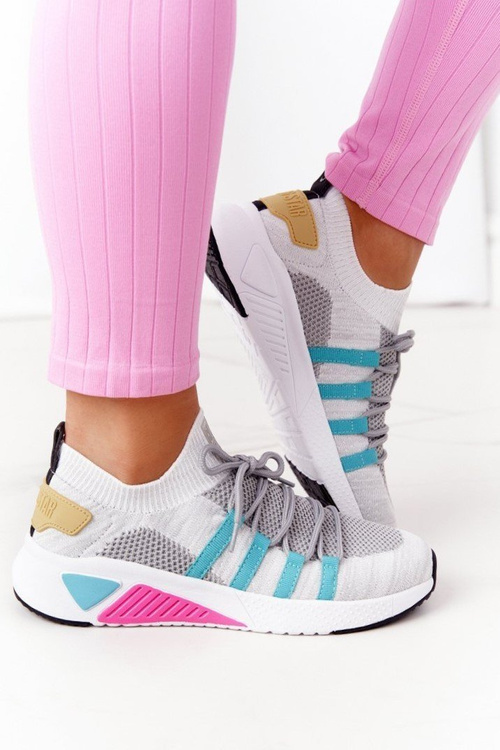 Damskie Sportowe Buty Memory Foam Big Star HH274531 Biało-Szare