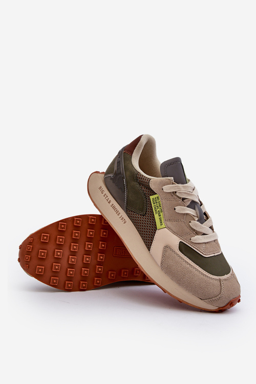 Buty Sportowe Sneakersy Męskie Memory Foam System Big Star NN174345 Khaki