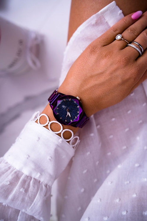 Damski Zegarek GG Luxe Fioletowy Avalan