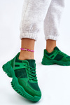 Modne Buty Sportowe Sneakersy Zielone Frezio
