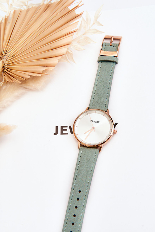 Skórzany Analogowy Zegarek Ernest 94193 Miętowy