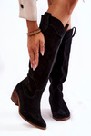 Damskie Kozaki Na Obcasie Lewski Shoes 3235 Czarne