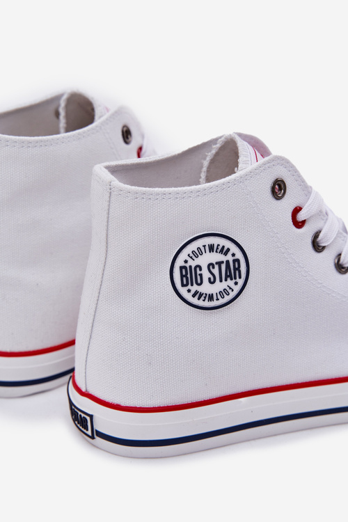 Materiałowe Trampki Męskie Big Star NN174305 HI-POLY SYSTEM Białe