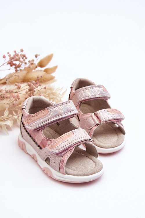 Dziecięce Wygodne Sandałki Na Rzepy Różowe Alaska