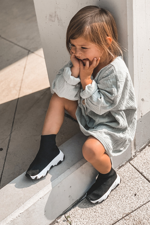 Dziecięce Młodzieżowe Obuwie Sportowe Czarne Callobe