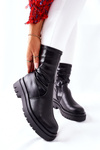 Botki Damskie Z Elastyczną Cholewką Czarne Doubler
