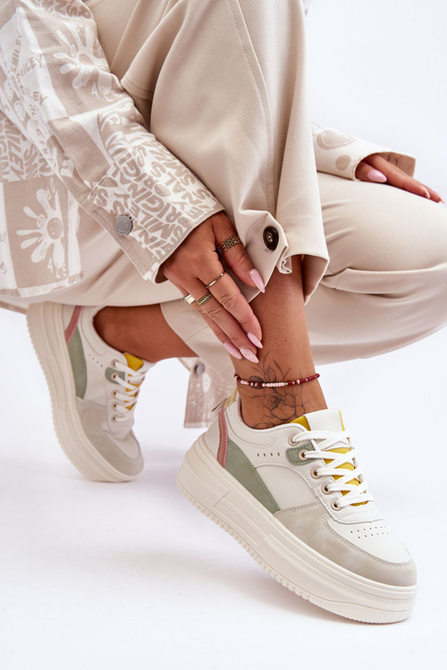 Damskie Buty Sportowe Na Masywnej Platformie Wielokolorowe Gemma