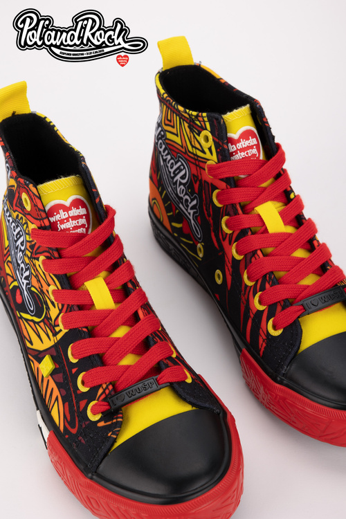 Trampki Pol'and'Rock Festival X Big Star SS174501 Czarno-Czerwone