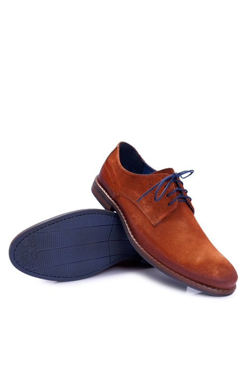 Półbuty Męskie Casual Skórzane Nikopol Camel Lajos