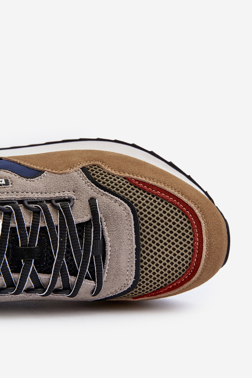 Sneakersy Męskie Big Star NN174320 Memory Foam System Beżowo-Niebieskie