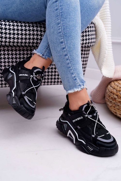 Damskie Sportowe Obuwie Big Star by Daniel Lopez Czarne FF274A541