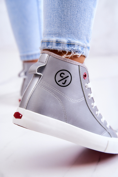 Damskie Wysokie Trampki Cross Jeans JJ2R4057C Szare