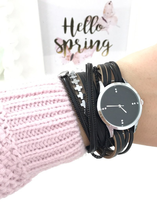 Damski Zegarek Michael John Nadine Czarny