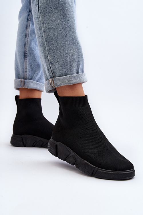 Damskie Buty Sportowe Ze Skarpetą Czarne Zirila