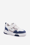 Lekkie Sneakersy Dziecięce Big Star RR374053 Biało-Niebieskie