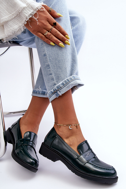 Klasyczne Damskie Mokasyny Zielone Faradays