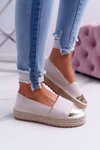 Espadryle Damskie Beżowe Platforma Ringer