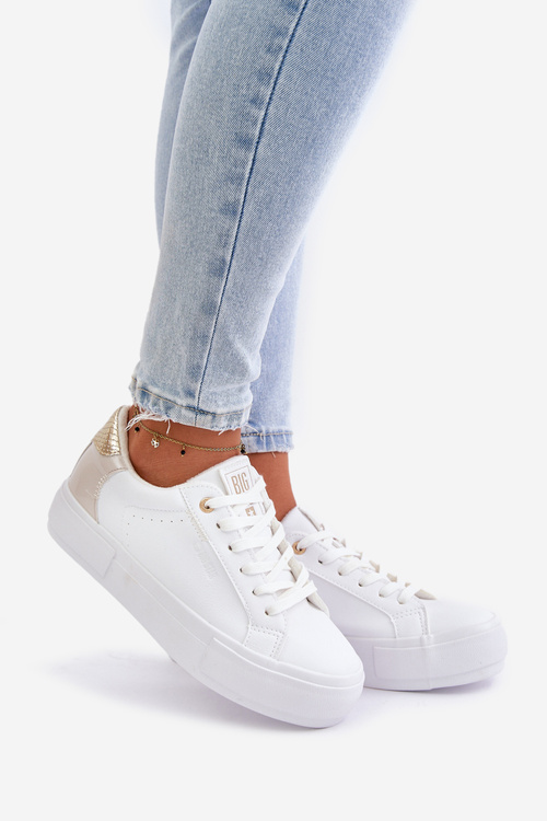 Ocieplane Trampki Damskie Na Platformie Big Star OO274A452 Białe