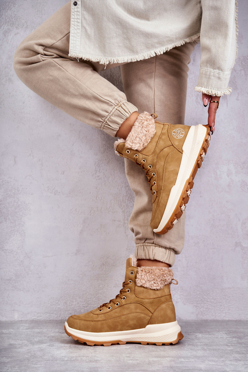 Ocieplane Botki Trapery Lee Cooper LCJ-22-44-1361L Beżowe