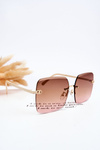 Duże Damskie Okulary Przeciwsłoneczne 400UV E4721 Kremowe