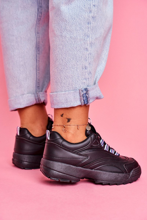 Damskie Sportowe Buty Sneakersy Czarne Boston