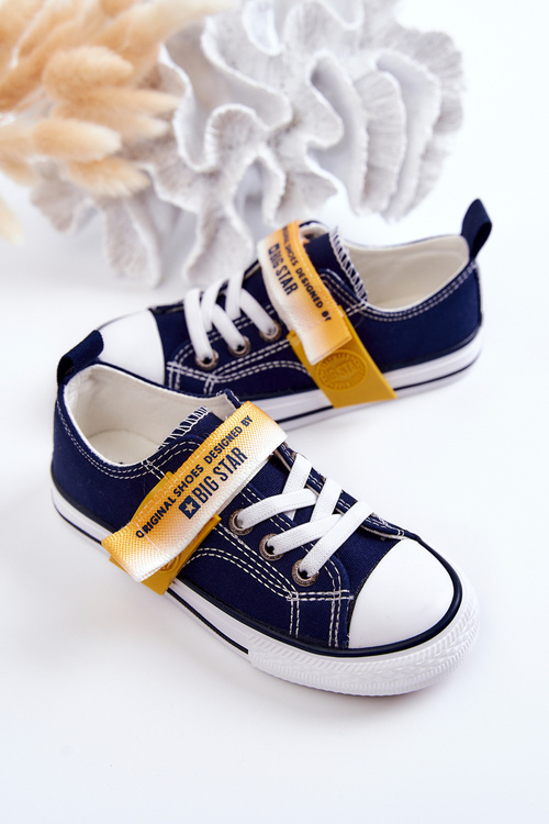 Dziecięce Niskie Trampki BIG STAR JJ374072 Granatowe
