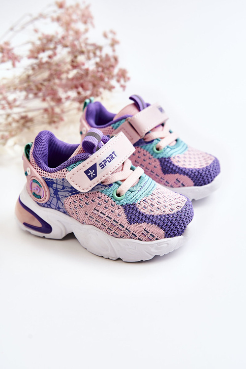 Dziecięce Buty Sportowe Na Rzep Różowo-Fioletowe Lillo