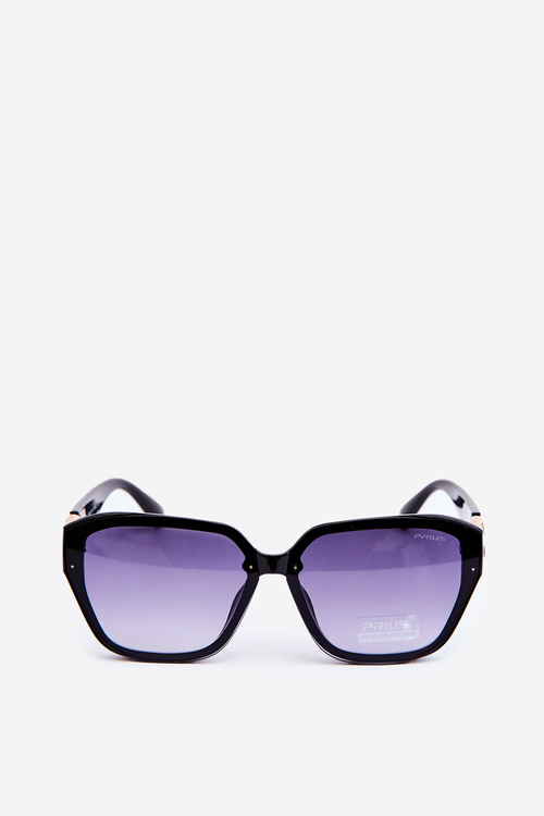 Damskie Okulary Przeciwsłoneczne Ze Złotym Detalem UV400 Czarne