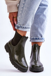 Damskie Wsuwane Kalosze Sztyblety Ciemnozielone Larone