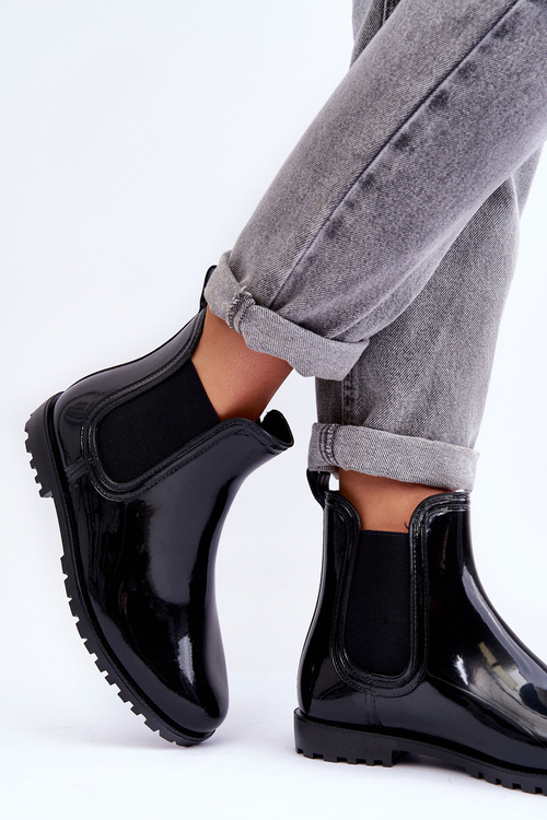 Damskie Klasyczne Kalosze Sztyblety Czarne Jenifry