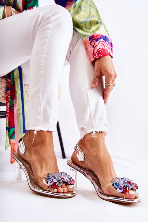 Eleganckie Czółenka Z Ozdobą Srebrne Amalia