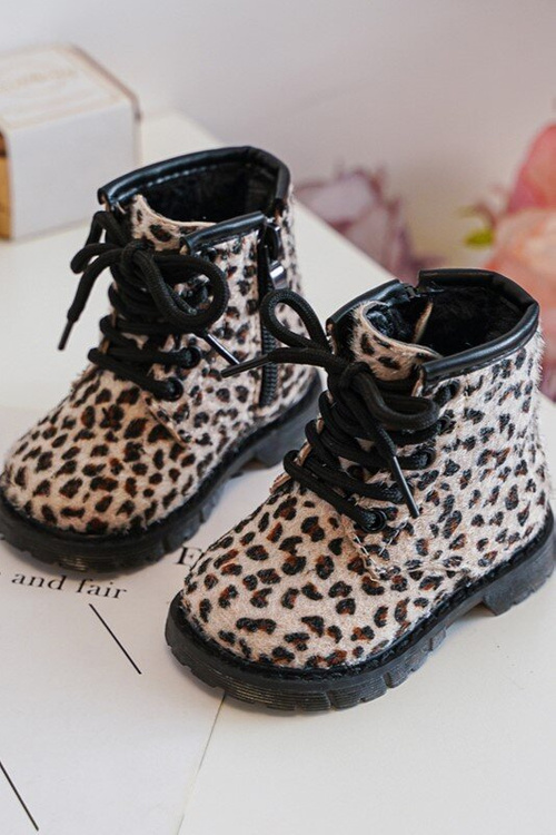 Dziecięce Botki Ocieplane z Suwakiem Beżowe Goopy