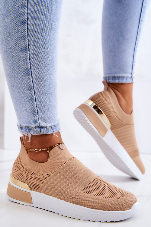 Sportowe Buty Materiałowe Beżowe Lorento