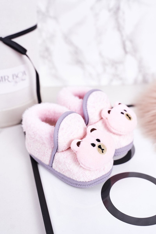 Dziecięce Papcie Na Gumce Z Misiem Różowe Pooh