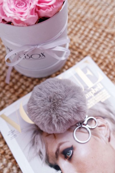 Duży Brelok Szara Zawieszka do Torebki