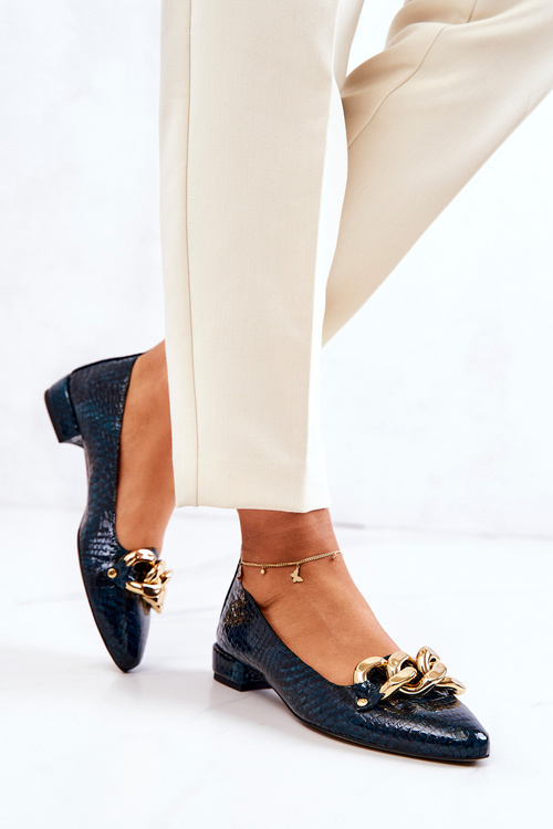 Skórzane Lakierowane Wężowe Czółenka Zielone Elissabeth