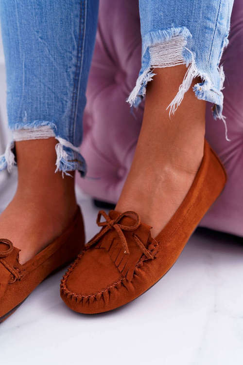 Mokasyny Damskie Zamszowe Camel Espanto