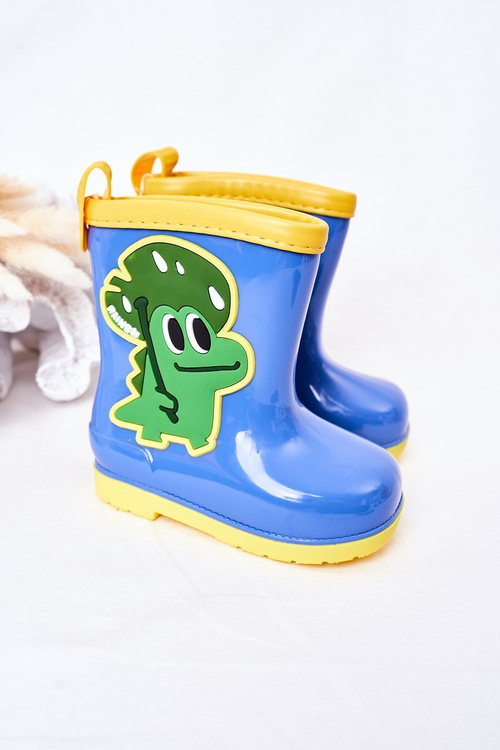 Dziecięce Kalosze Z Krokodylem Niebieskie