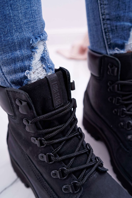 Damskie Botki Trapery Big Star Czarne EE274033