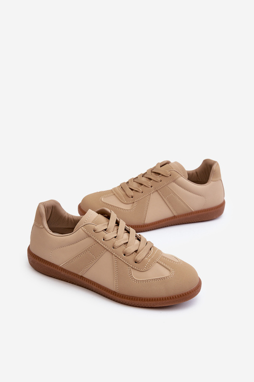 Damskie Niskie Sneakersy Beżowe Braidn