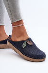Kapcie Damskie Filcowe Inblu ED000013 Granatowe