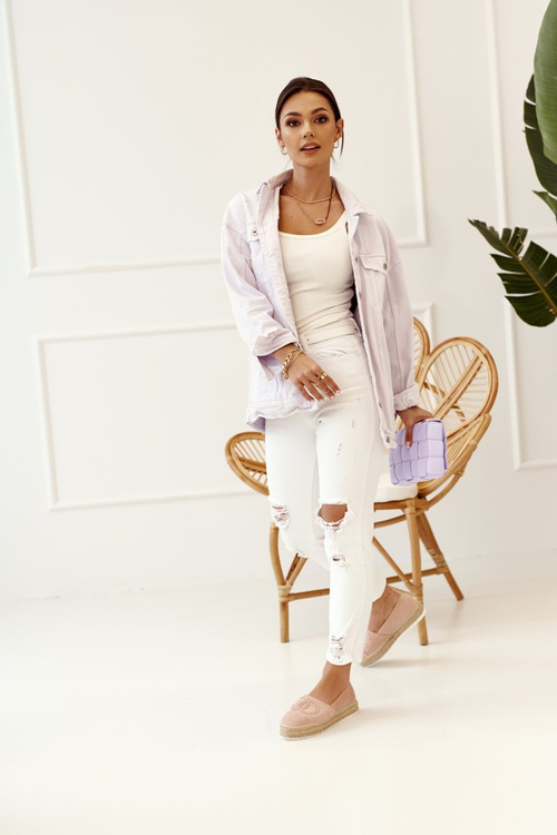 Damskie Espadryle Na Słomkowej Platformie Różowe Febi